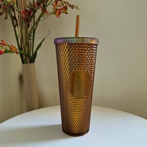 NWT Starbucks 50th Anniversary Studded Limited Edition Gold Copper 24oz Tumbler